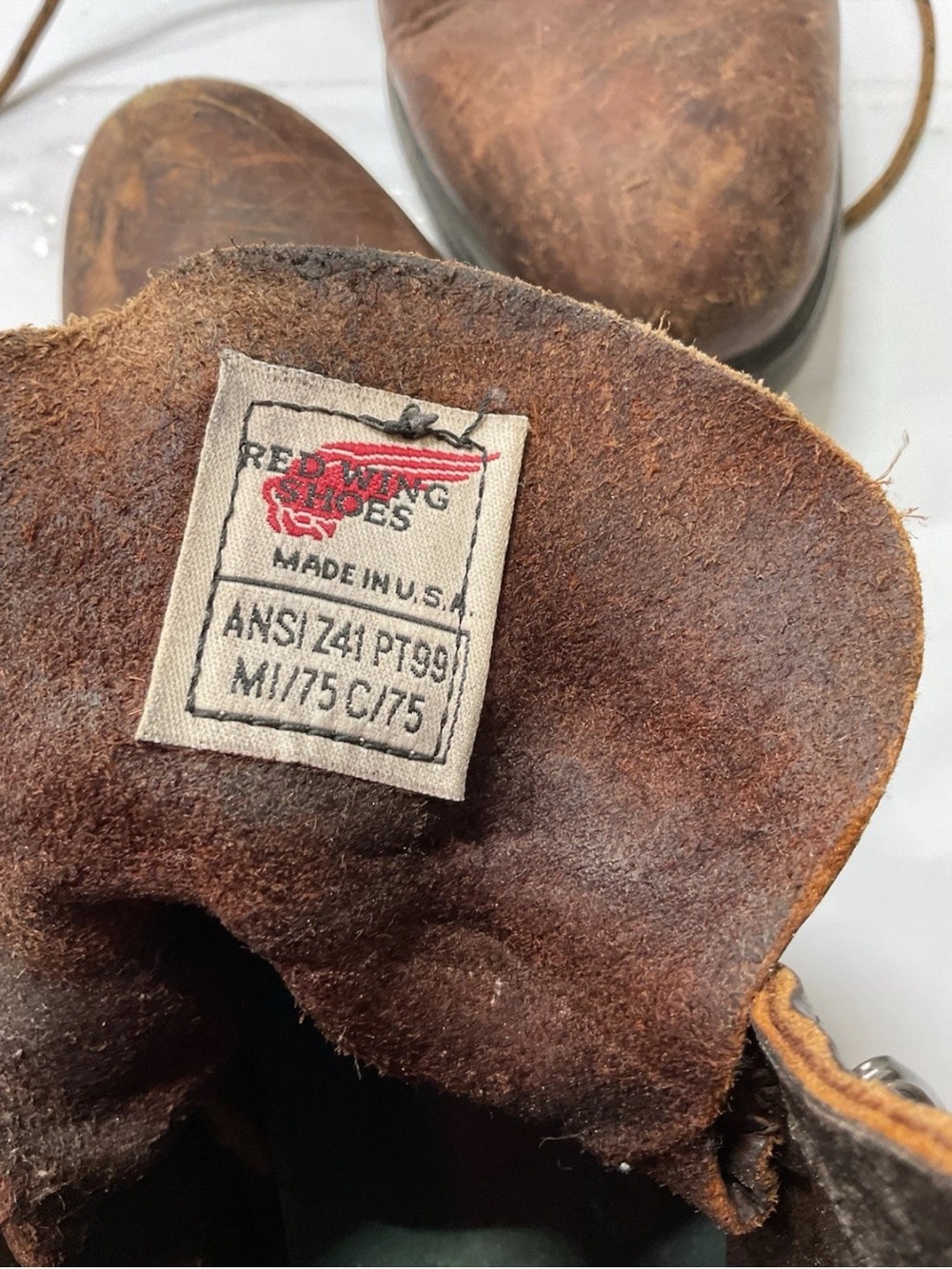 Red Wing ANSI Z41 PT99 M1/75 C/75 Mens Leather Steel Toe Boots Size 10 - Picture 11 of 15